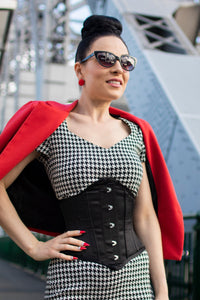 Corsetto waspie in raso nero ultra modellante