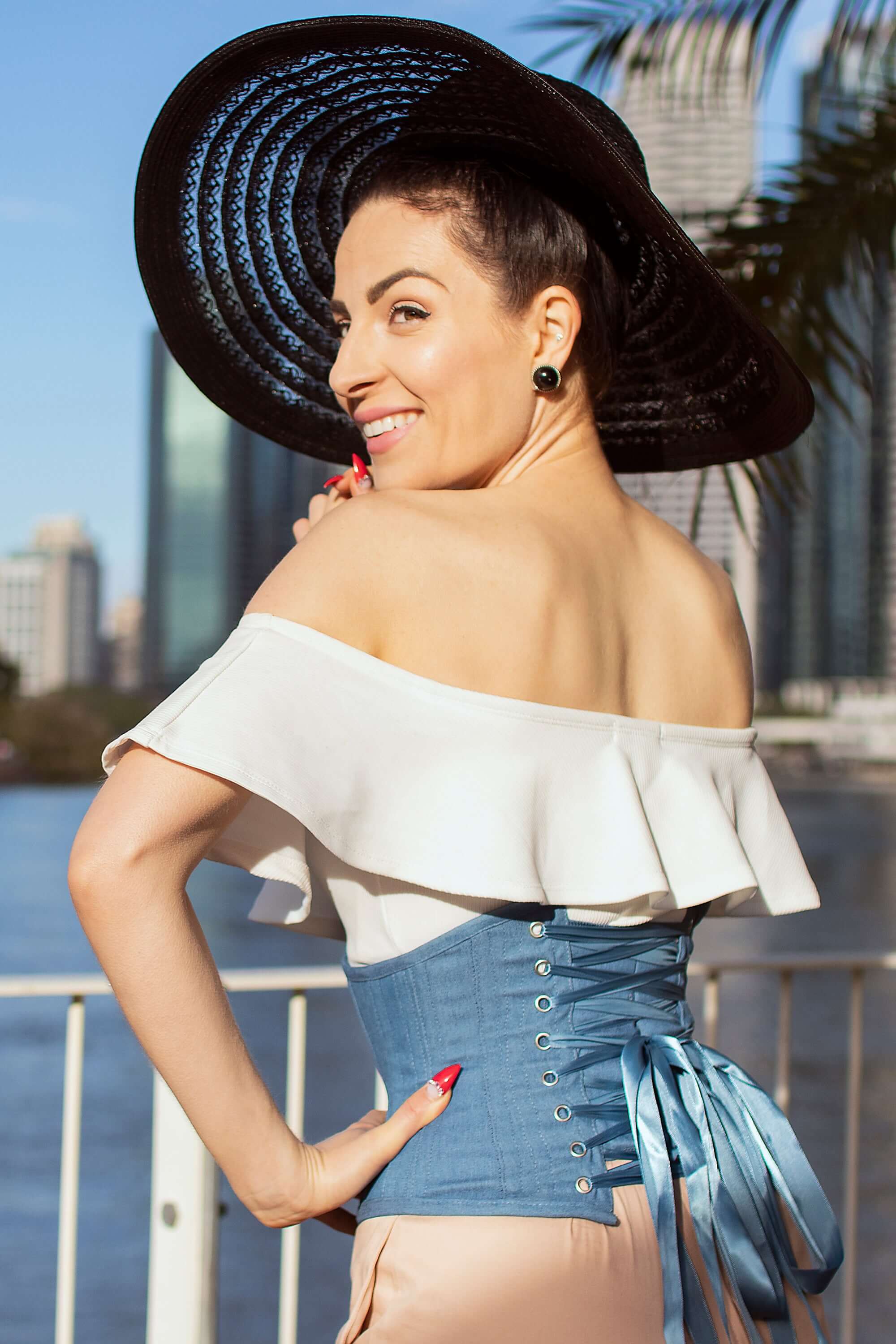 Corsetto ultra modellante in jeans - Main Image