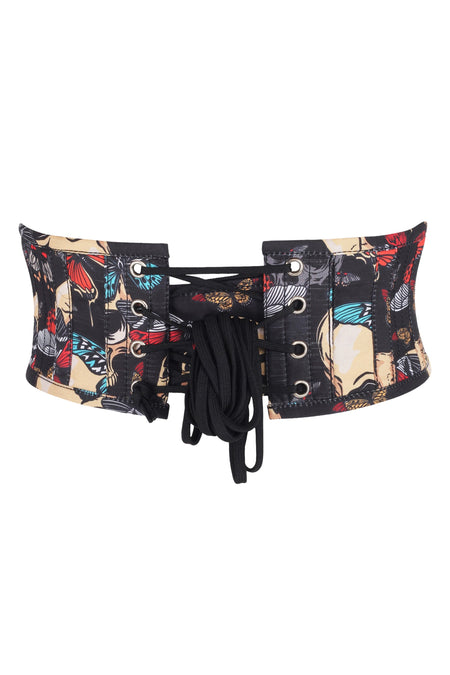 Skull Print Cotton Waspie Belt