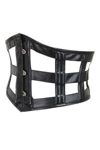 Black PVC Cage Corset Belt