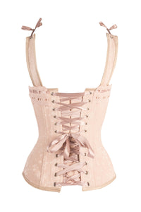 Corset Story CSFT037 Luxurious Victorian Inspired Dusty Pink Overbust Angled Panels And Shoulder Straps