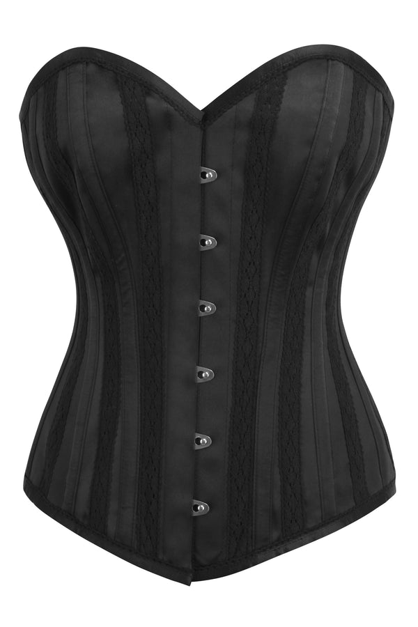 Corsetto Sottoseno Donna In Rete Elasticizzata, Modellante Con Lacci Regolabili, Nero - 2