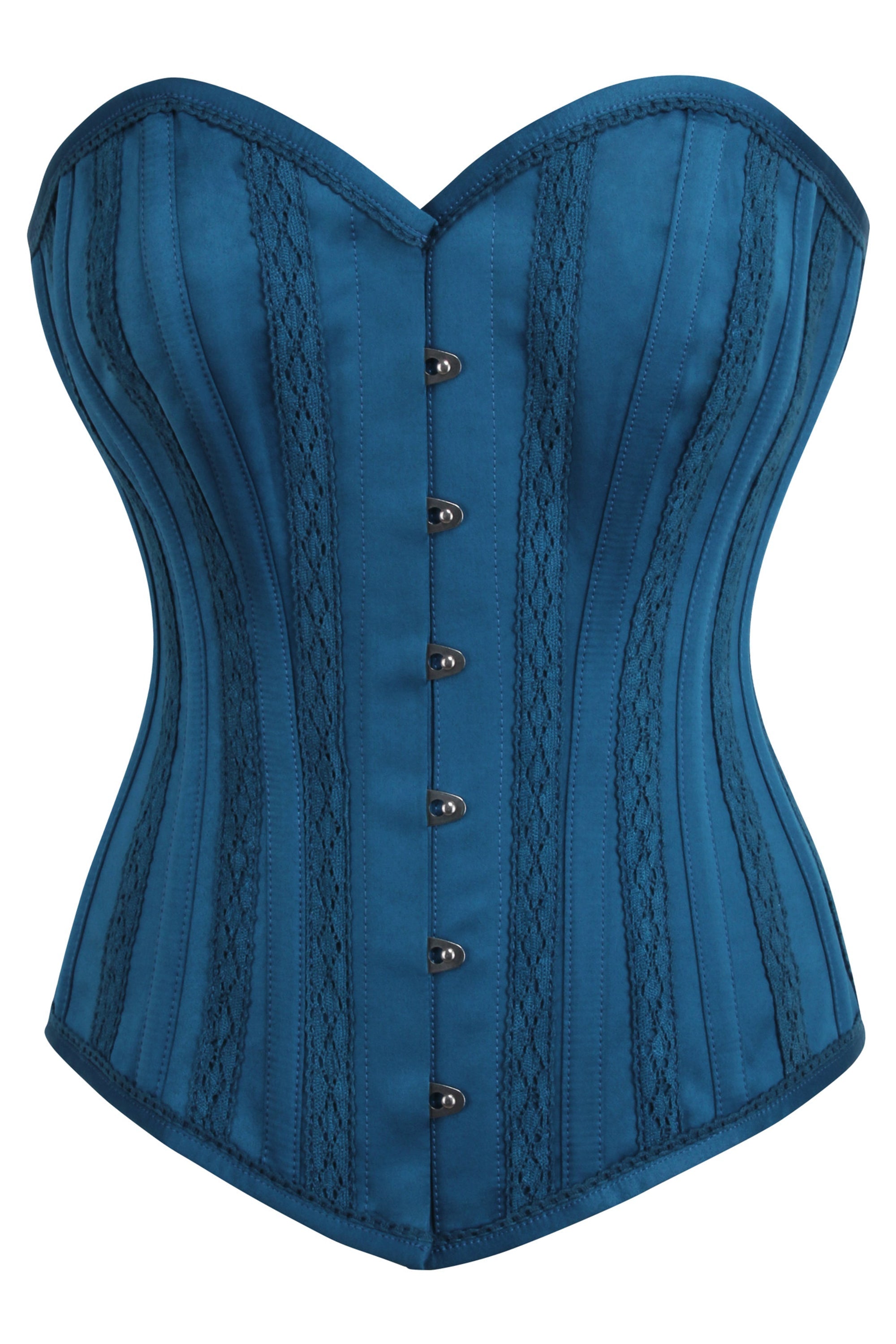 corsetto blu in pizzo