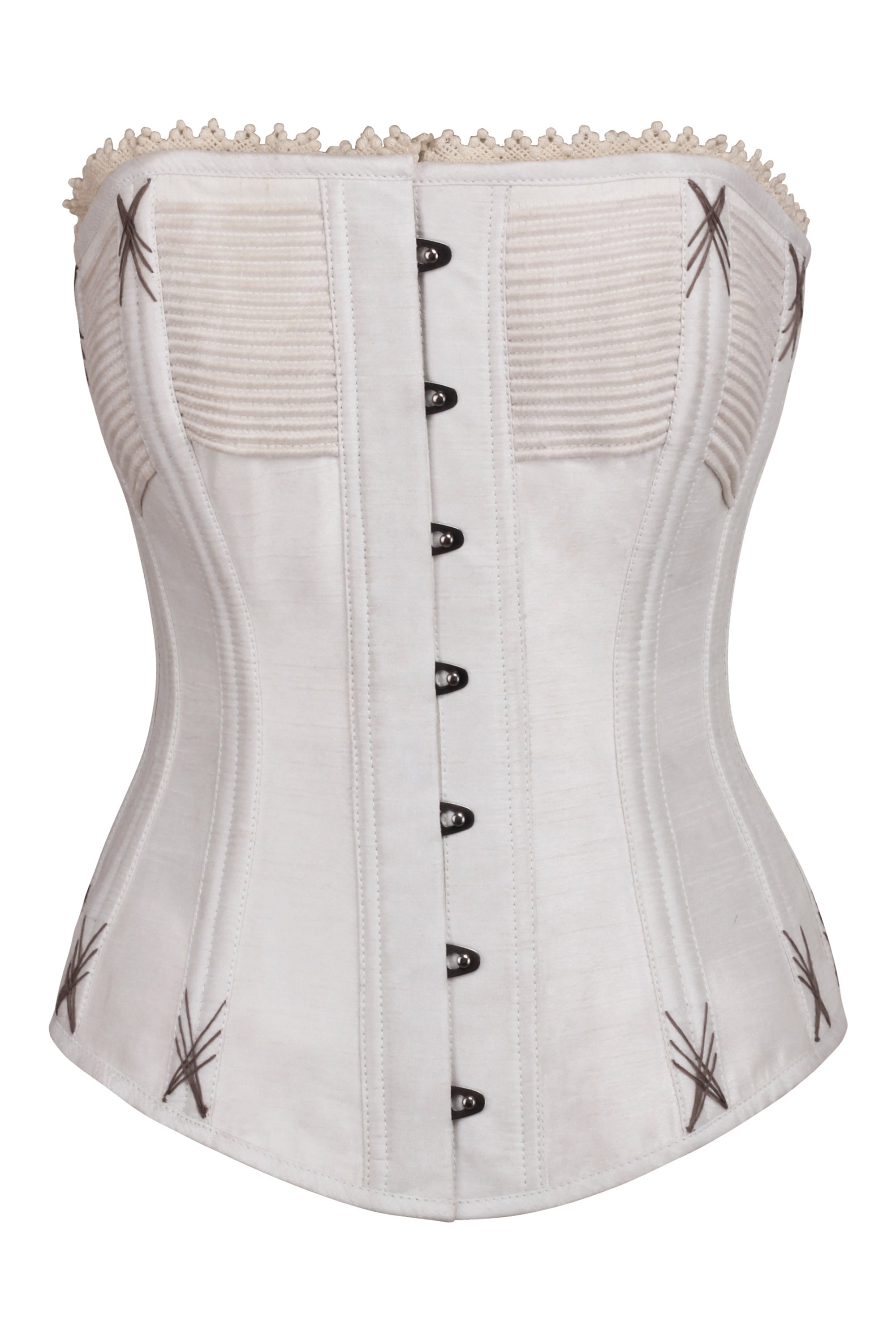 White Lace Overlay Overbust Corset Top