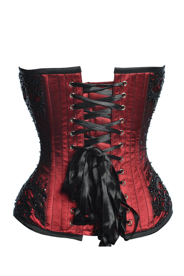 Jengo Corsetto sottoseno da donna in raso con lacci in vita corsetto