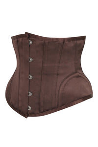 Espresso Satin Hip Panel Underbust Corset