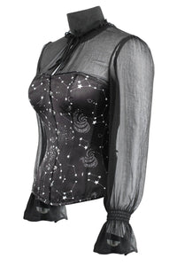 Corset Story FTS017 Astronomy Overbust Sleeved Corset Top
