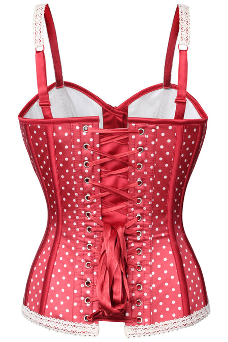 Corset Story FTS117 Red Nordic Polka Dot Overbust Corset