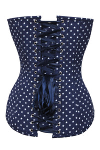 Corset Story FTS235 Navy and White Star Longline Overbust Corset