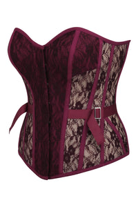 Sadie Corsetto overbust in viscosa e pizzo crushed violets