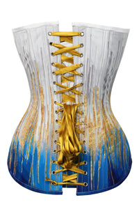 Corset Story MY-619 Blue and Gold Longline Overbust Corset