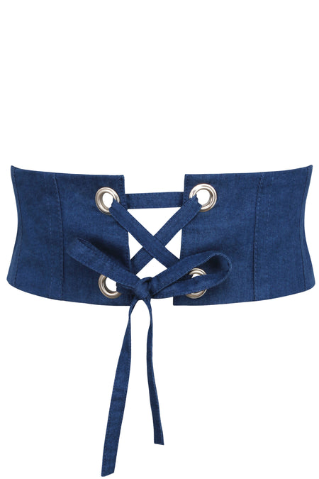 Violet Cintura stile corsetto in Chambray blu