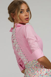Corset Story SST023 Pink Cotton Corset Shirt