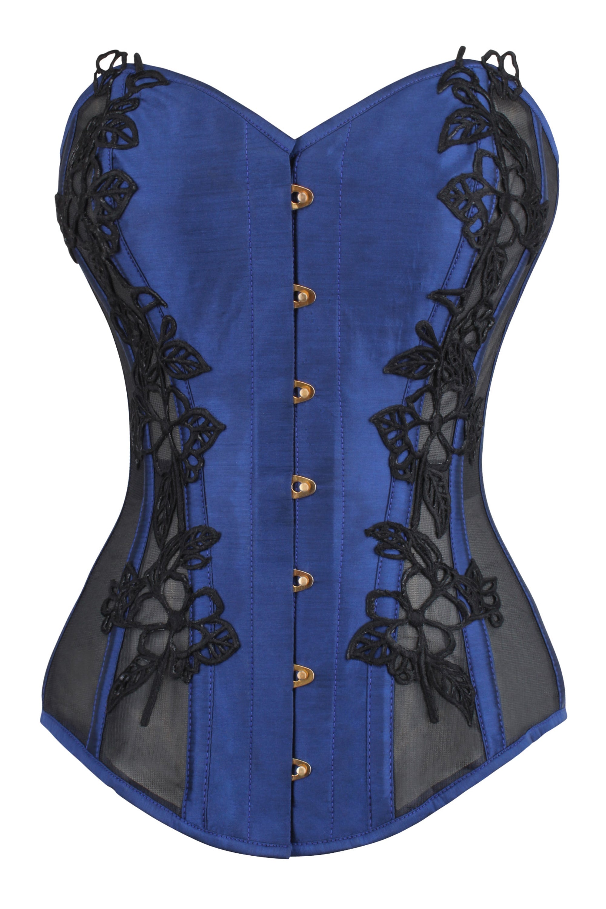 corsetto blu in pizzo